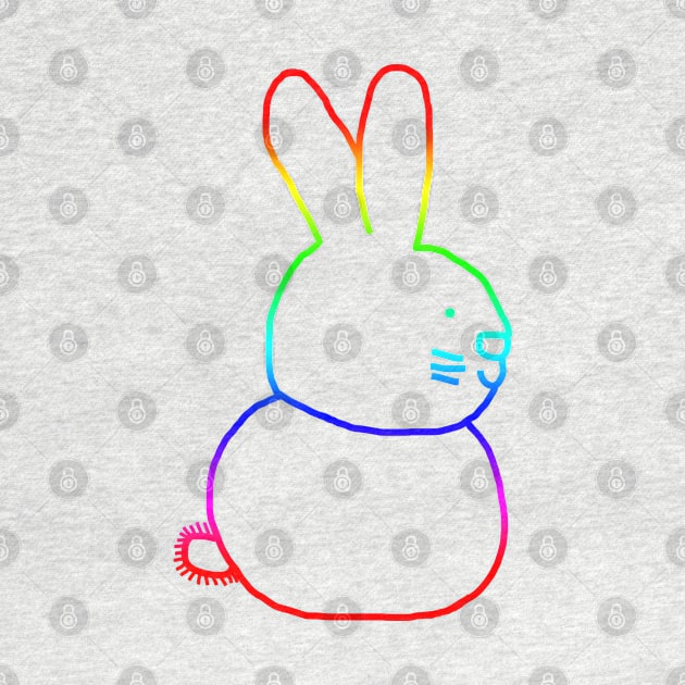 Rainbow Rabbit Outline by ellenhenryart